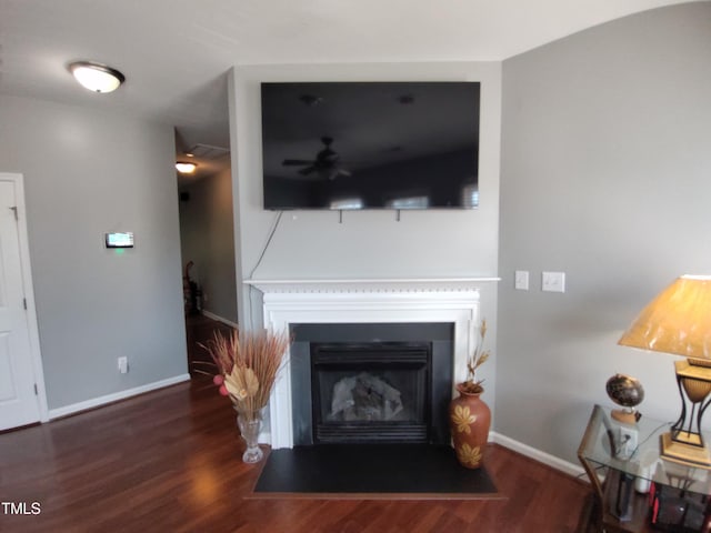 650 Ganyard Farm Way Unit 32, Durham, NC 27703 - living room featuring wood finished floors and a fireplace with flush hearth
