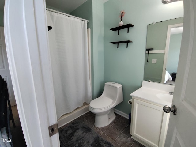 650 Ganyard Farm Way Unit 32, Durham, NC 27703 - bathroom featuring vanity, tile patterned floors, and a shower with shower curtain