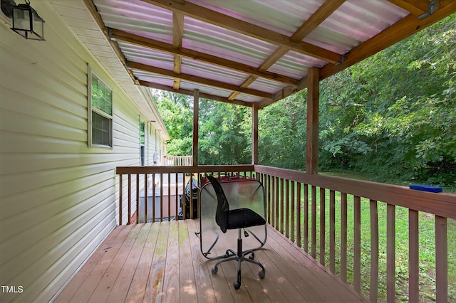 308 E Gilbreath St, Graham, NC 27253 - wooden deck with a lawn