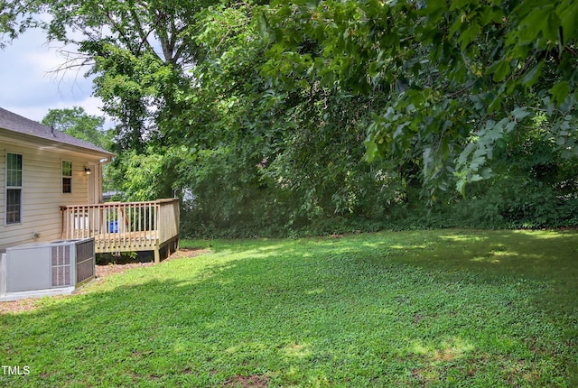308 E Gilbreath St, Graham, NC 27253 - view of green lawn featuring a deck