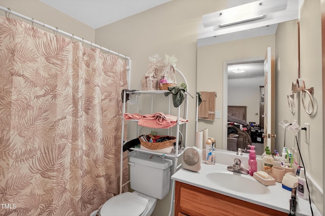 308 E Gilbreath St, Graham, NC 27253 - full bathroom with vanity and a shower with curtain