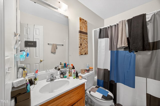 308 E Gilbreath St, Graham, NC 27253 - full bathroom featuring vanity and a shower with shower curtain