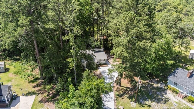 12741 Birchwood Cir, Laurinburg, NC 28352 - bird's eye view of a heavily wooded area