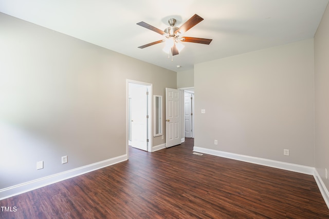 2430 Josephine Rd, Garner, NC 27529 - empty room featuring dark wood-style flooring and ceiling fan