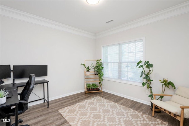 1125 Russet Ln, Apex, NC 27523 - office featuring crown molding and wood finished floors