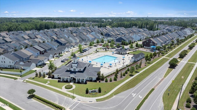 1125 Russet Ln, Apex, NC 27523 - aerial perspective of suburban area with a pool area