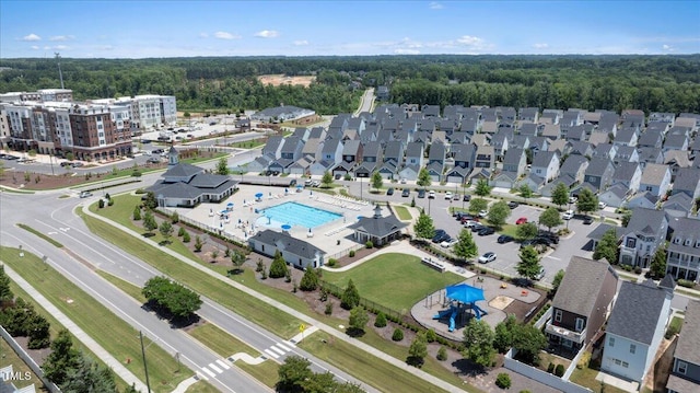 1125 Russet Ln, Apex, NC 27523 - aerial overview of property's location featuring a pool