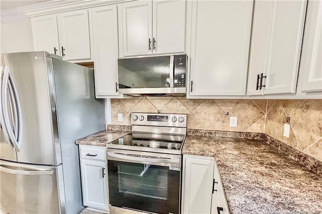 37 Annapolis Rd, Cameron, NC 28326 - kitchen with appliances with stainless steel finishes, white cabinetry, and decorative backsplash