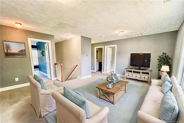 37 Annapolis Rd, Cameron, NC 28326 - living area with carpet and a textured ceiling