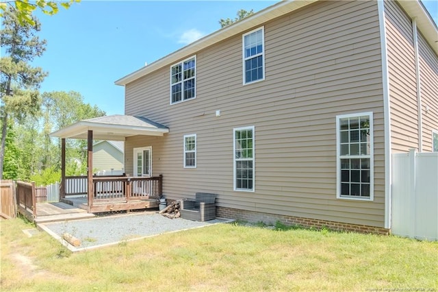 37 Annapolis Rd, Cameron, NC 28326 - back of property with a wooden deck