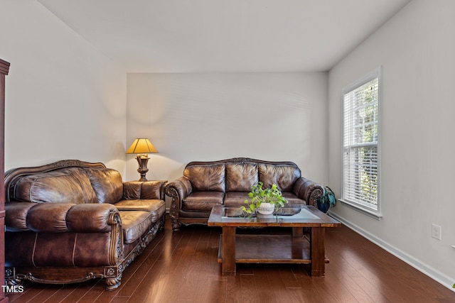 308 Sutton Glen Dr, Apex, NC 27523 - living room featuring hardwood / wood-style flooring and baseboards