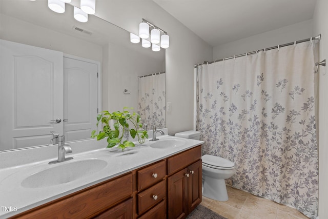 308 Sutton Glen Dr, Apex, NC 27523 - bathroom featuring double vanity and a shower with shower curtain