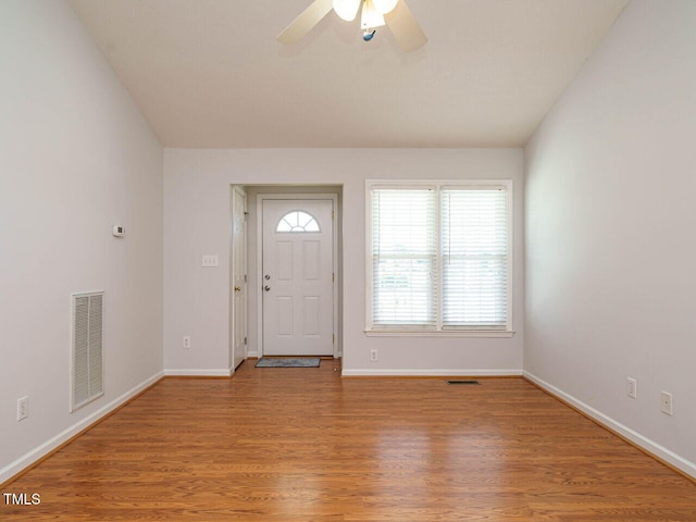 516 Yellow Berry, Wendell, NC 27591 - entryway featuring a ceiling fan and light wood-type flooring