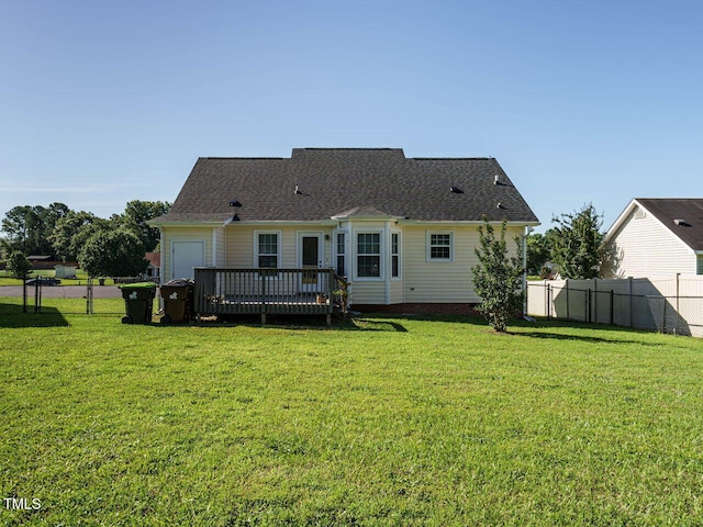 516 Yellow Berry, Wendell, NC 27591 - back of property with a deck and roof with shingles
