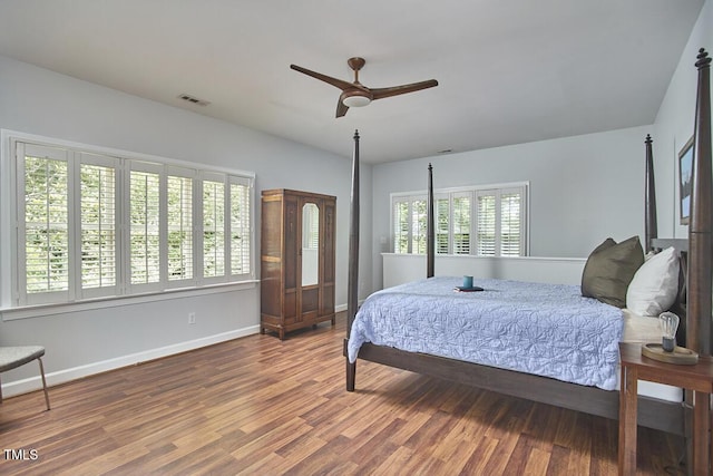 110 Duckwood Ln, Cary, NC 27518 - bedroom featuring wood finished floors and ceiling fan