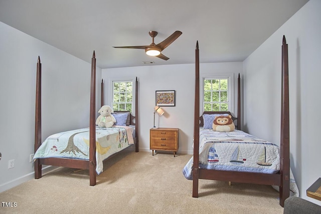 110 Duckwood Ln, Cary, NC 27518 - carpeted bedroom with a ceiling fan and baseboards