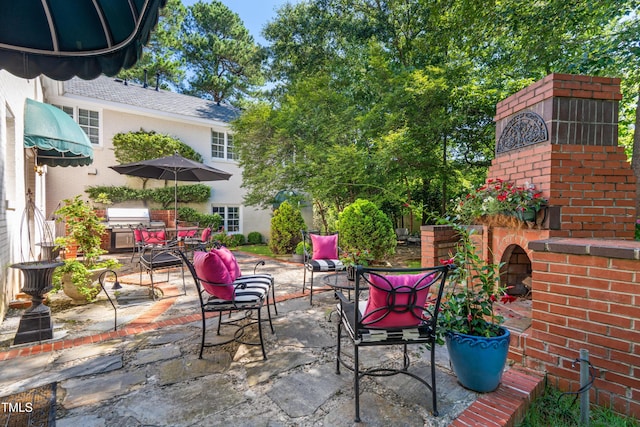 1610 Ridge Rd, Raleigh, NC 27607 - view of patio with area for grilling and outdoor dining area