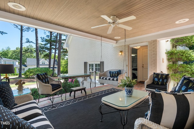 1610 Ridge Rd, Raleigh, NC 27607 - view of patio / terrace featuring a ceiling fan and outdoor lounge area