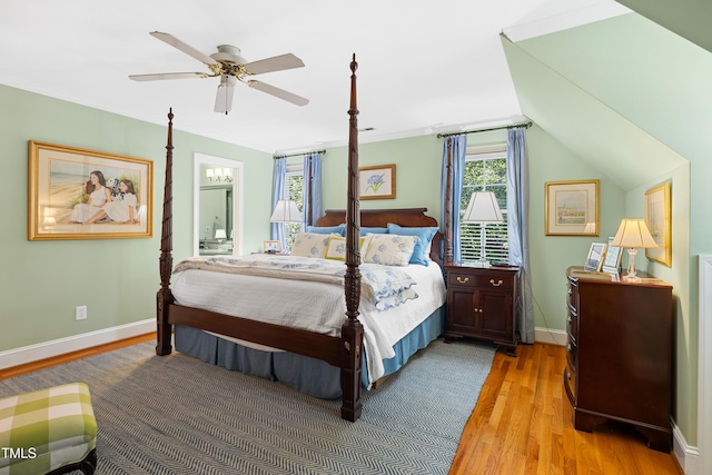 1610 Ridge Rd, Raleigh, NC 27607 - bedroom with light wood-style flooring, ensuite bathroom, and a ceiling fan