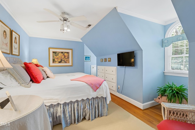 1610 Ridge Rd, Raleigh, NC 27607 - bedroom featuring wood finished floors, crown molding, and ceiling fan