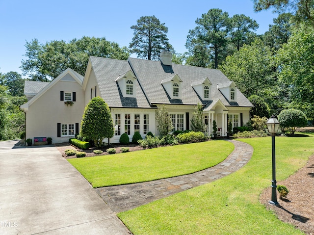 1610 Ridge Rd, Raleigh, NC 27607 - view of front of property with a chimney, a front lawn, and driveway