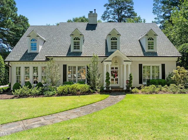 1610 Ridge Rd, Raleigh, NC 27607 - view of front of house with a chimney, brick siding, and a front lawn