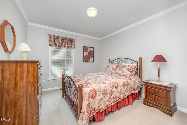1822 Atterbury Ln, Durham, NC 27712 - bedroom featuring light carpet and crown molding