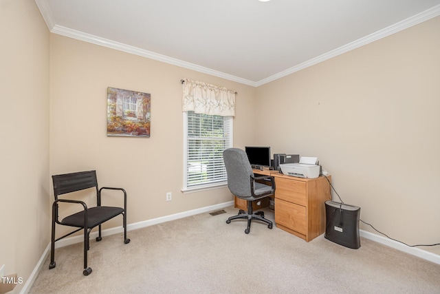 1822 Atterbury Ln, Durham, NC 27712 - home office with crown molding and light carpet