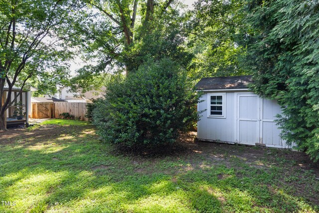 2804 Barmettler St, Raleigh, NC 27607 - view of yard with a storage shed