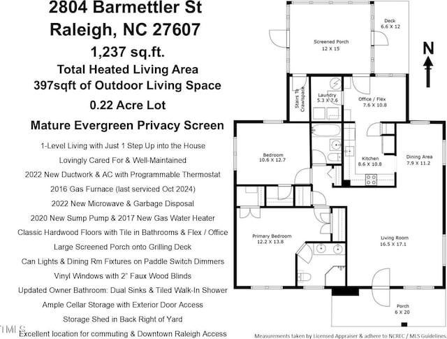 2804 Barmettler St, Raleigh, NC 27607 - view of property floor plan