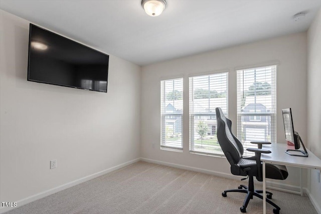737 Ambrose Hill Ln, Wendell, NC 27591 - office area featuring baseboards and light colored carpet