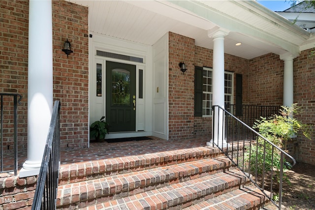 5106 Stockton Way, Durham, NC 27707 - view of exterior entry with covered porch and brick siding