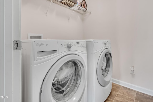 2123 Scarlet Sage Dr, Durham, NC 27704 - laundry room with washer and dryer and tile patterned floors