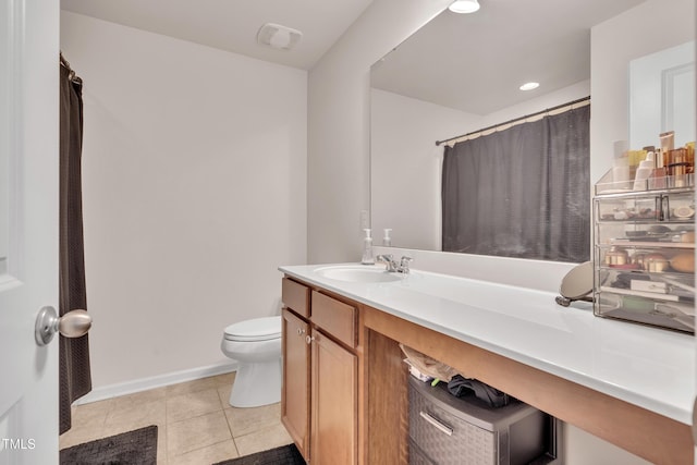 2123 Scarlet Sage Dr, Durham, NC 27704 - full bathroom with vanity, tile patterned flooring, and a shower with curtain