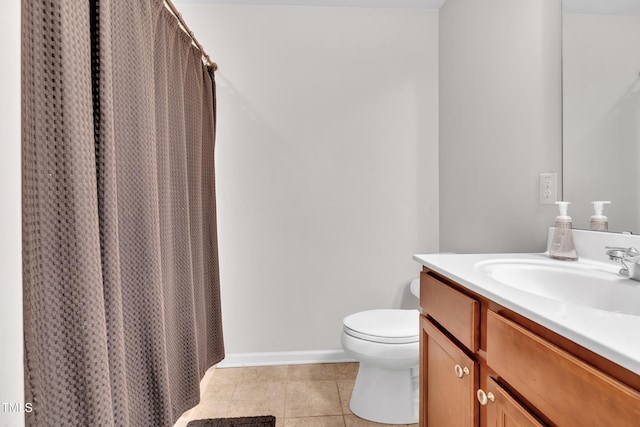 2123 Scarlet Sage Dr, Durham, NC 27704 - full bathroom featuring vanity, tile patterned floors, and a shower with curtain