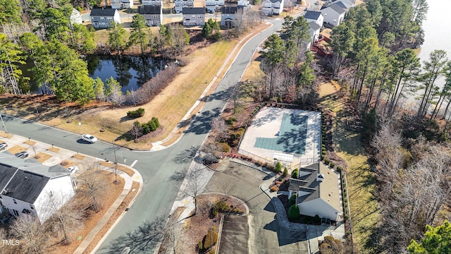 2123 Scarlet Sage Dr, Durham, NC 27704 - aerial view of property and surrounding area with nearby suburban area and a nearby body of water