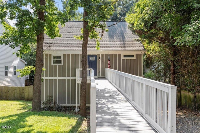 1309 Hill St, Durham, NC 27707 - view of front of home featuring a shingled roof and board and batten siding