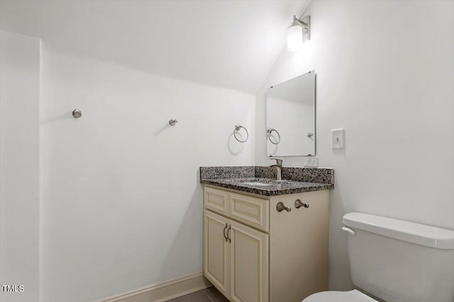 1309 Hill St, Durham, NC 27707 - bathroom featuring lofted ceiling and vanity