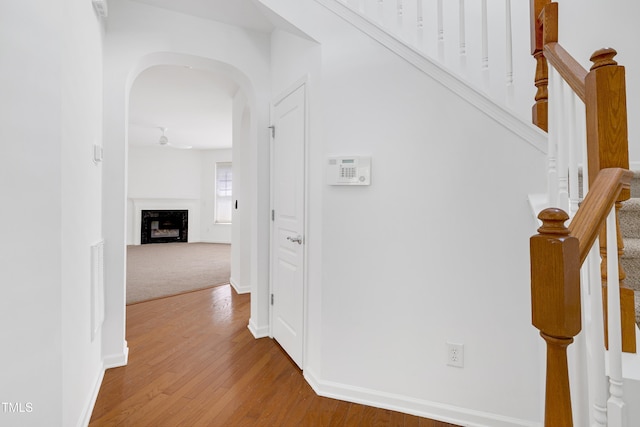 238 Royal Tower Way, Cary, NC 27513 - corridor with wood finished floors and arched walkways