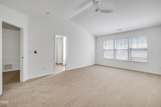 238 Royal Tower Way, Cary, NC 27513 - unfurnished room featuring carpet flooring, a ceiling fan, lofted ceiling, and a smoke detector