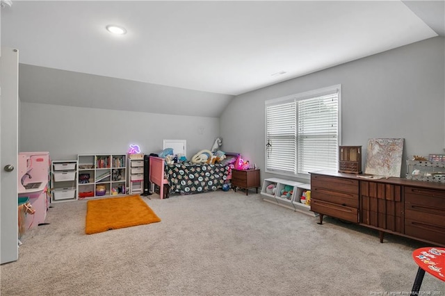 606 N Dickson St, Raeford, NC 28376 - rec room featuring carpet and vaulted ceiling