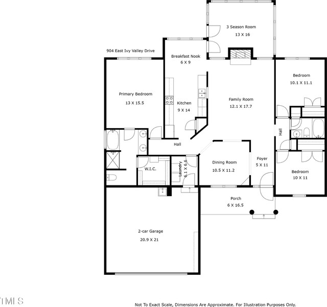 904 E Ivy Valley Dr, Fuquay Varina, NC 27526 - view of floor plan / room layout