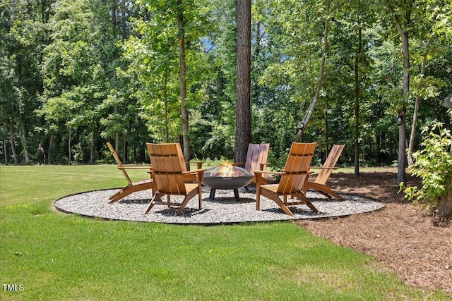 8420 Bells Lake Rd, Apex, NC 27539 - view of jungle gym with a fire pit and a lawn