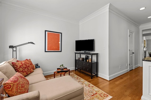 145 Cofield Cir, Durham, NC 27707 - living room with recessed lighting, ornamental molding, and wood finished floors