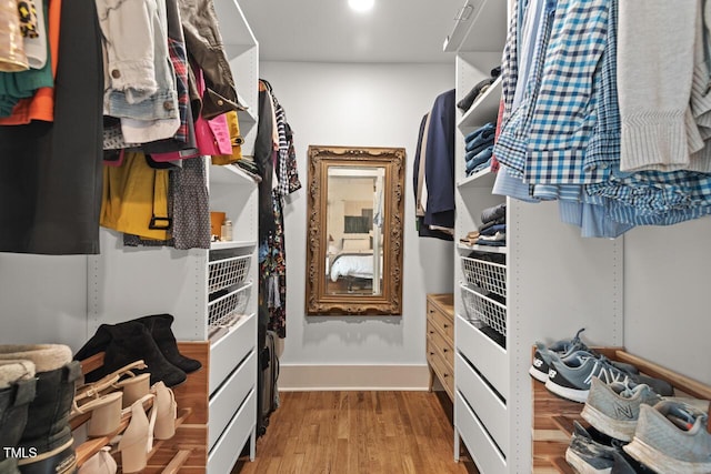 2410 Huron St, Durham, NC 27707 - walk in closet with wood finished floors