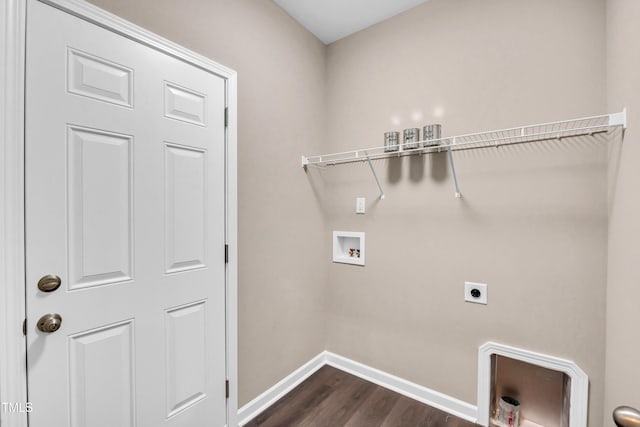3041 Wesley Farm Ln, Sophia, NC 27350 - washroom featuring washer hookup, electric dryer hookup, and dark wood finished floors