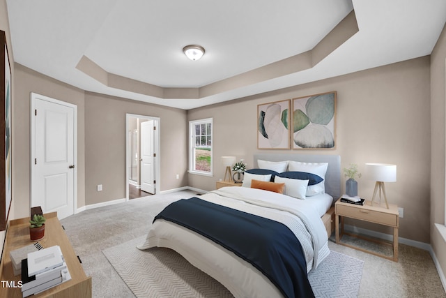 3041 Wesley Farm Ln, Sophia, NC 27350 - carpeted bedroom with a tray ceiling and ensuite bath