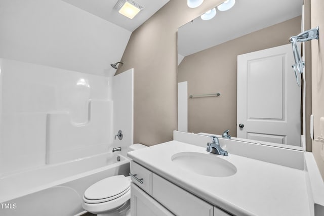 3041 Wesley Farm Ln, Sophia, NC 27350 - bathroom featuring vanity, shower / washtub combination, and vaulted ceiling