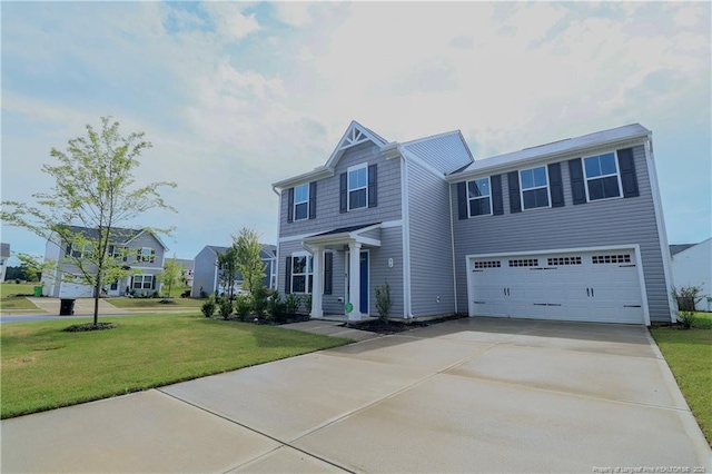 96 Cutty Way, Lillington, NC 27546 - view of front facade with driveway, a garage, and a front yard