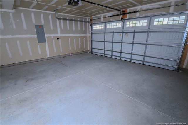 96 Cutty Way, Lillington, NC 27546 - garage with electric panel and a garage door opener
